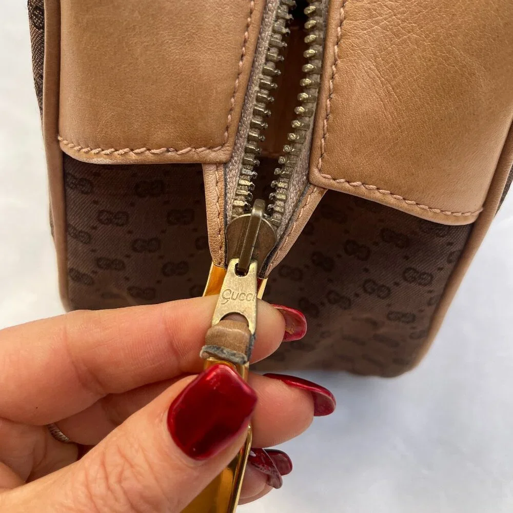 Gucci Micro GG Monogram canvas/leather vintage handbag - Picture 13 of 14